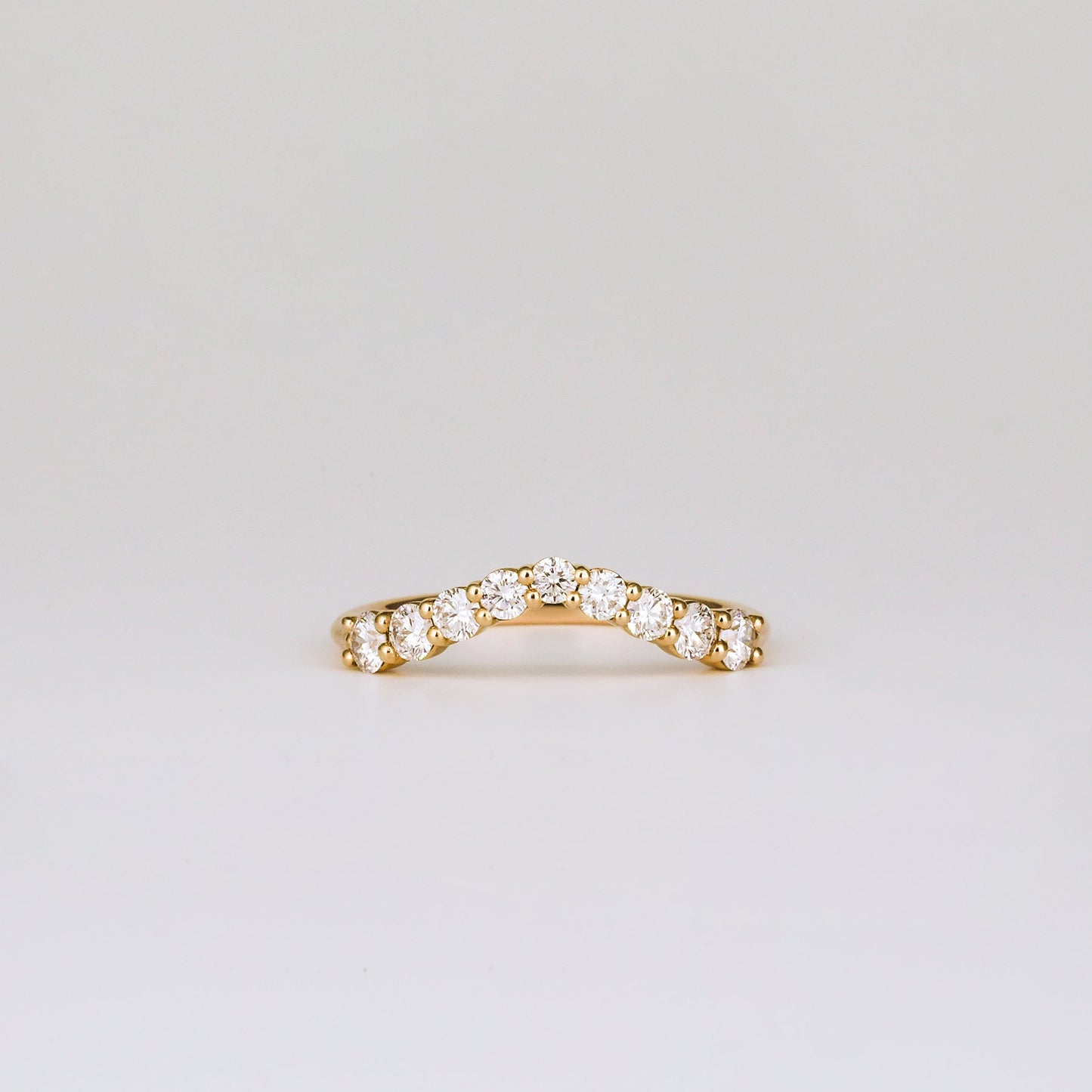 0.35 TCW Round Diamond Curved Pave DEF/VVS Lab Grown Wedding Band