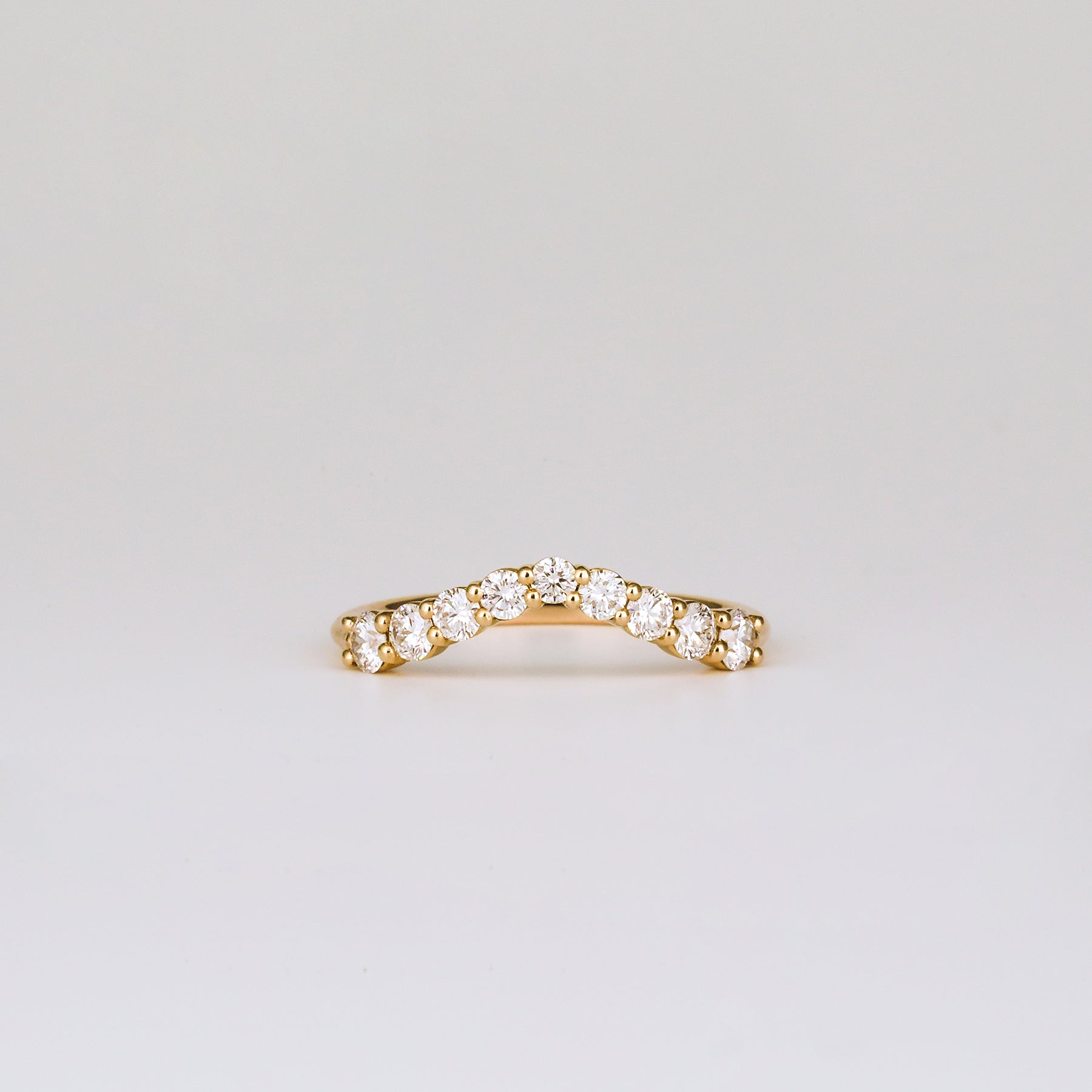 0.35 TCW Round Diamond Curved Pave DEF/VVS Lab Grown Wedding Band