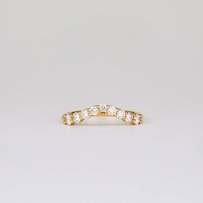 0.35 TCW Round Diamond Curved Pave DEF/VVS Lab Grown Wedding Band