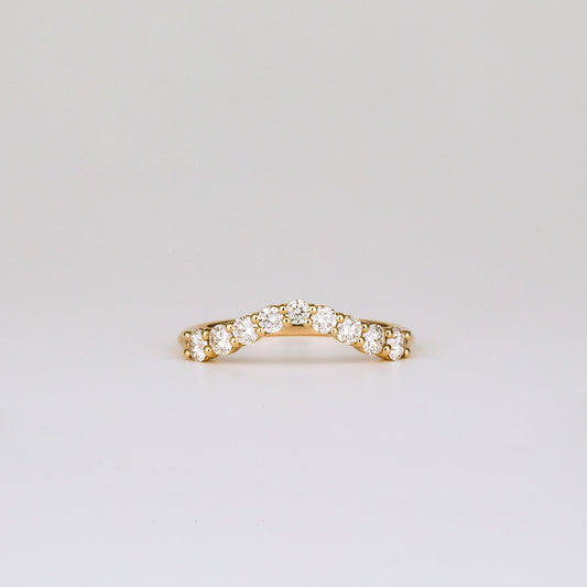 0.35 TCW Round Diamond Curved Pave DEF/VVS Lab Grown Wedding Band