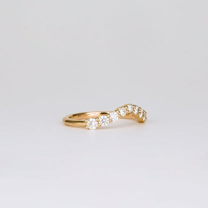 0.35 TCW Round Diamond Curved Pave DEF/VVS Lab Grown Wedding Band