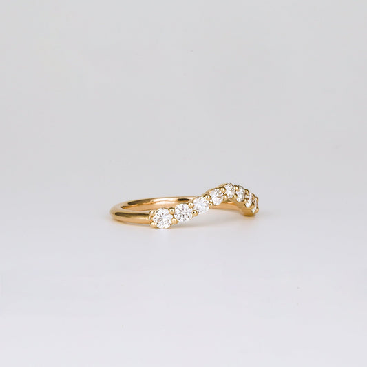 0.35 TCW Round Diamond Curved Pave DEF/VVS Lab Grown Wedding Band