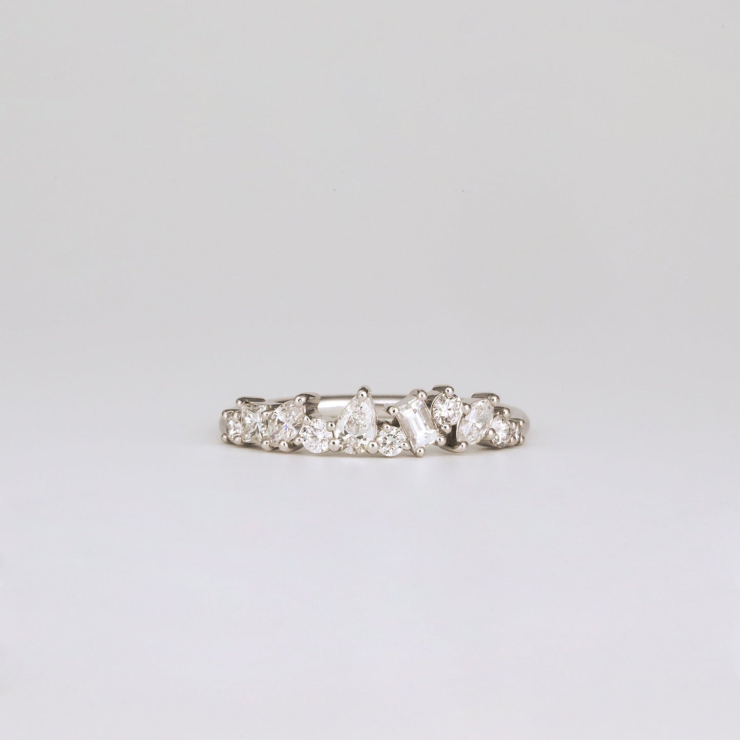 0.35 TCW Round Diamond Curved Pave DEF/VVS Lab Grown Wedding Band