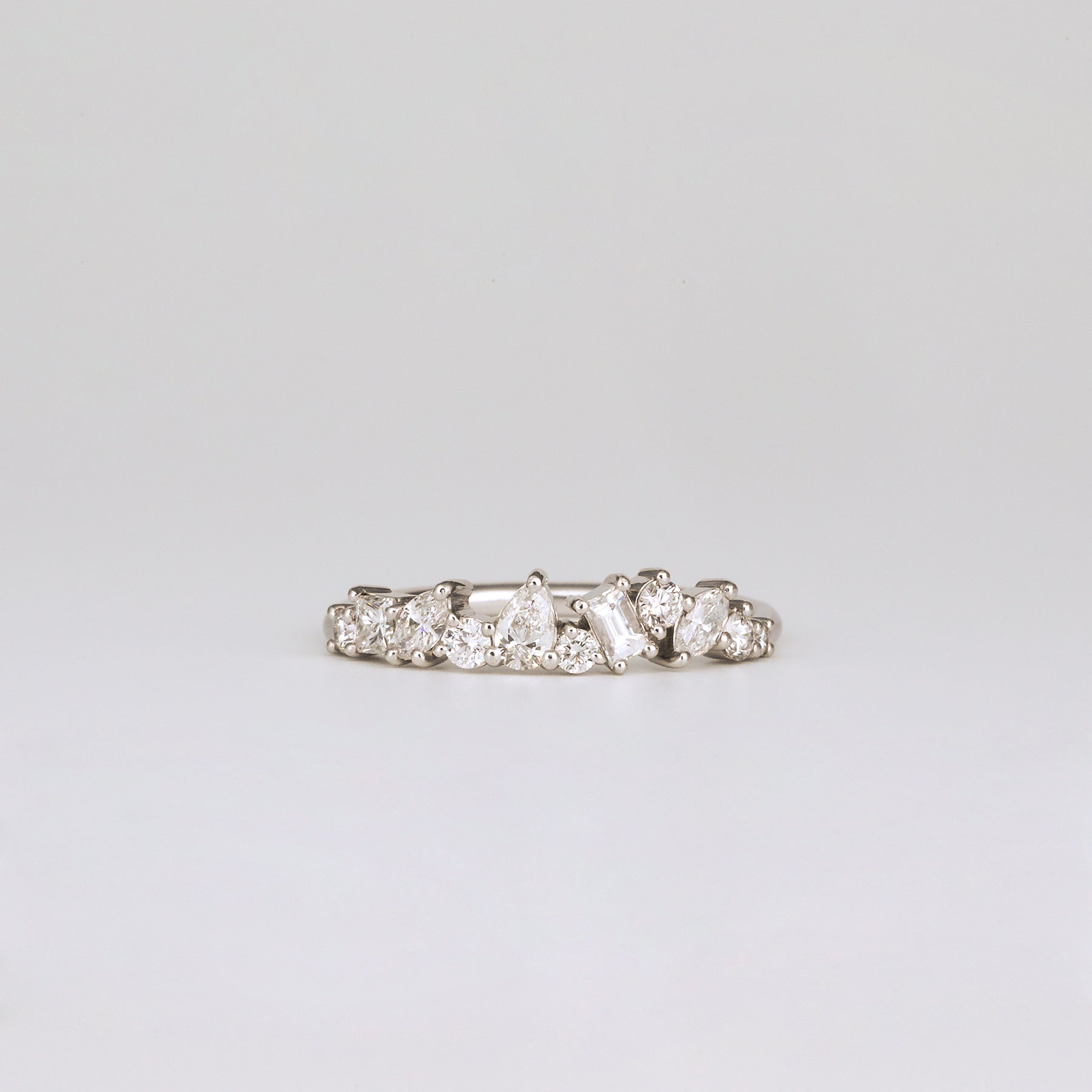 0.35 TCW Round Diamond Curved Pave DEF/VVS Lab Grown Wedding Band