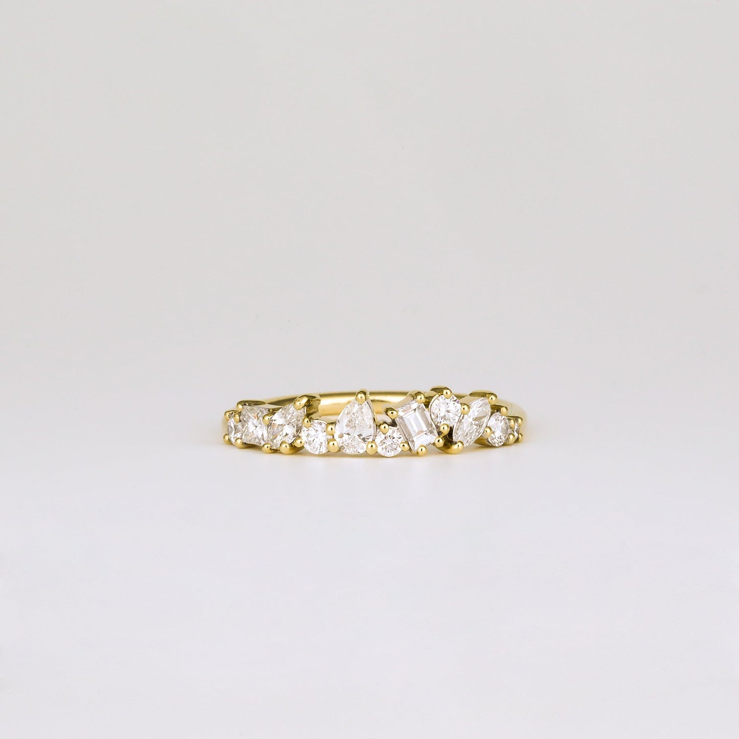 0.35 TCW Round Diamond Curved Pave DEF/VVS Lab Grown Wedding Band