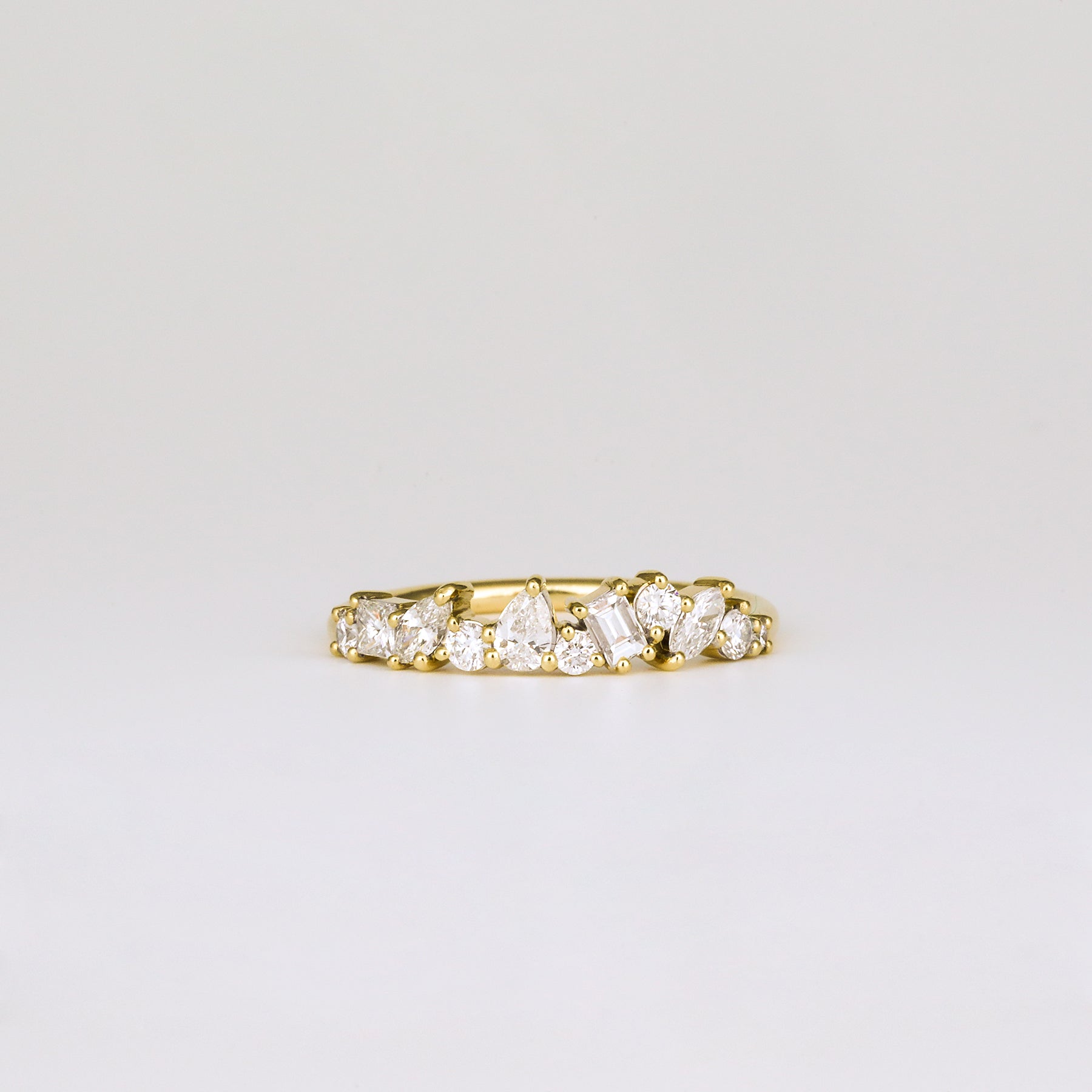 0.35 TCW Round Diamond Curved Pave DEF/VVS Lab Grown Wedding Band
