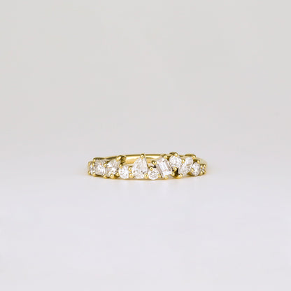 0.35 TCW Round Diamond Curved Pave DEF/VVS Lab Grown Wedding Band