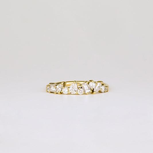0.35 TCW Round Diamond Curved Pave DEF/VVS Lab Grown Wedding Band