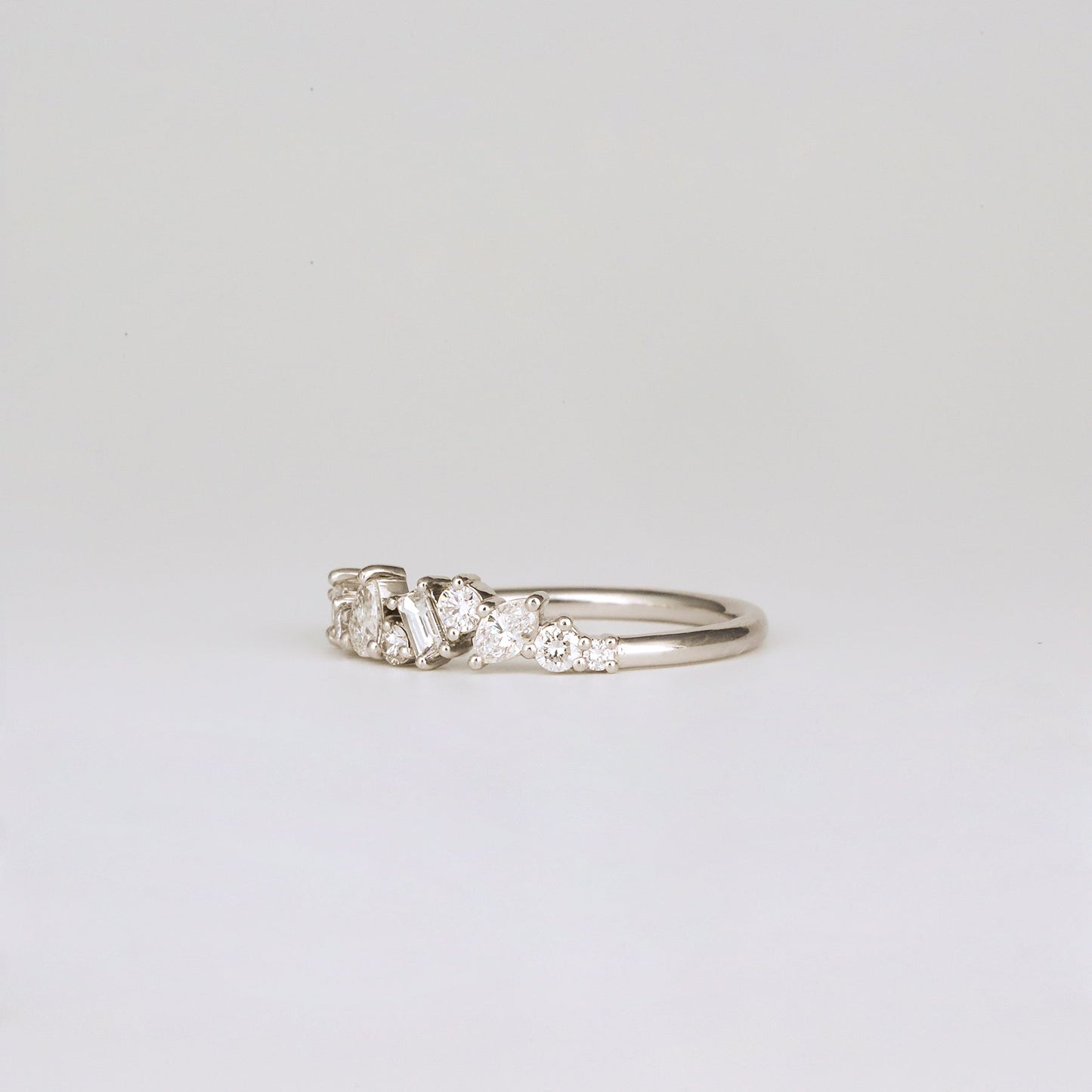0.35 TCW Round Diamond Curved Pave DEF/VVS Lab Grown Wedding Band