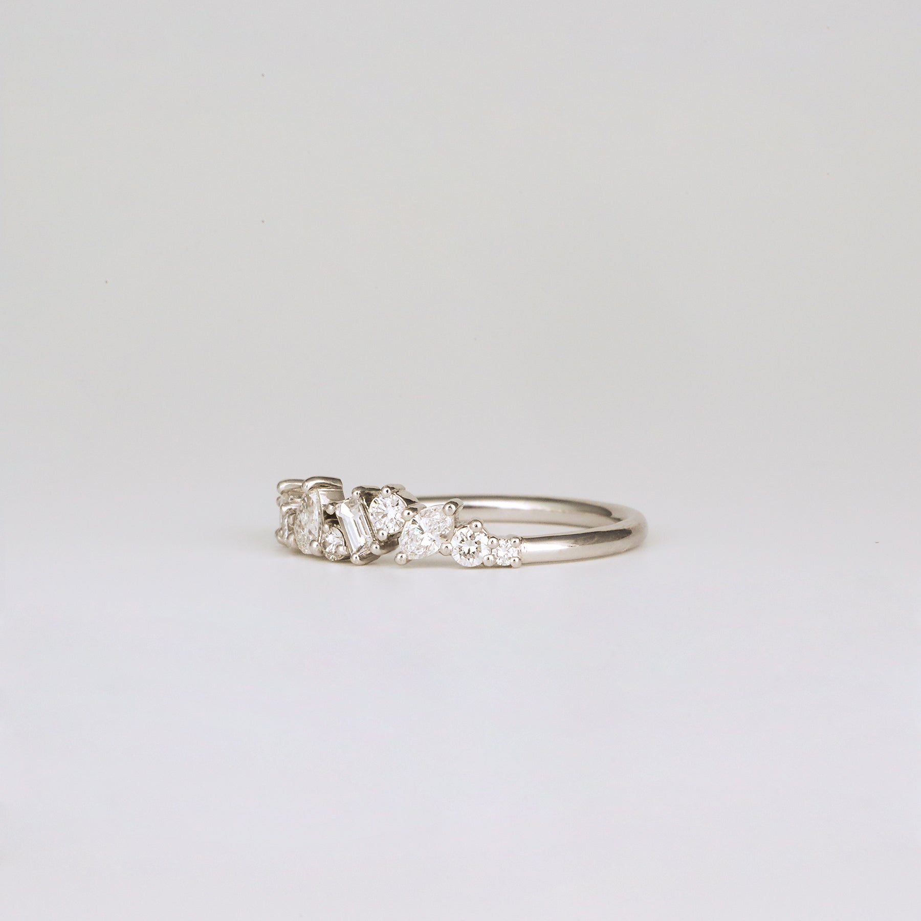 0.35 TCW Round Diamond Curved Pave DEF/VVS Lab Grown Wedding Band