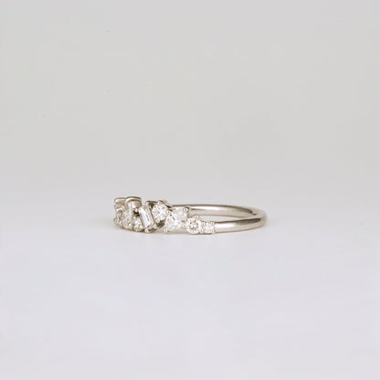 0.35 TCW Round Diamond Curved Pave DEF/VVS Lab Grown Wedding Band