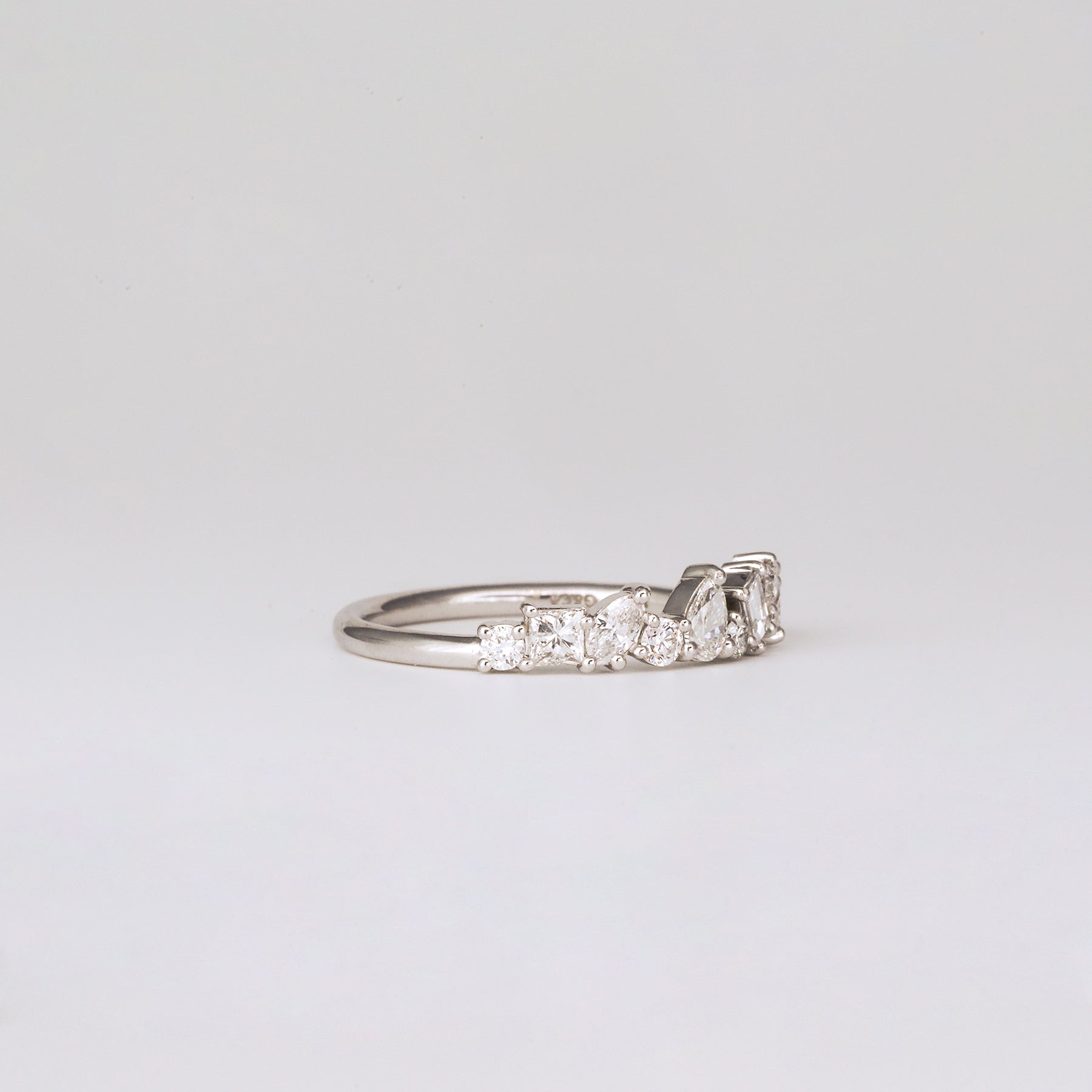 0.35 TCW Round Diamond Curved Pave DEF/VVS Lab Grown Wedding Band