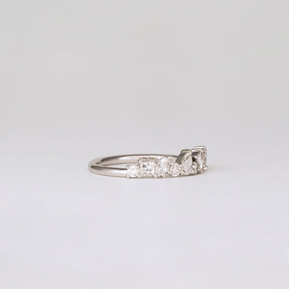 0.35 TCW Round Diamond Curved Pave DEF/VVS Lab Grown Wedding Band