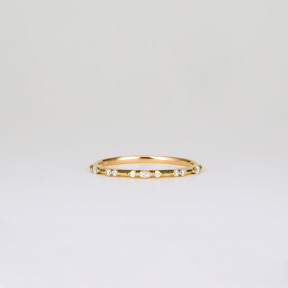 0.35 TCW Round Diamond Curved Pave DEF/VVS Lab Grown Wedding Band