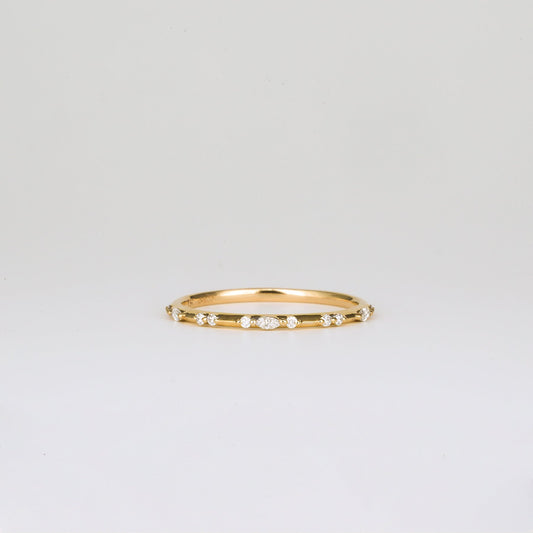 0.35 TCW Round Diamond Curved Pave DEF/VVS Lab Grown Wedding Band