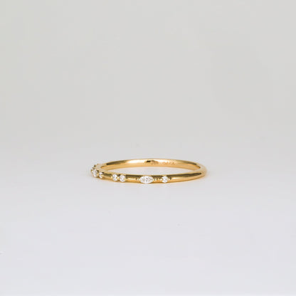 0.35 TCW Round Diamond Curved Pave DEF/VVS Lab Grown Wedding Band
