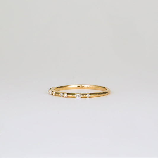 0.35 TCW Round Diamond Curved Pave DEF/VVS Lab Grown Wedding Band