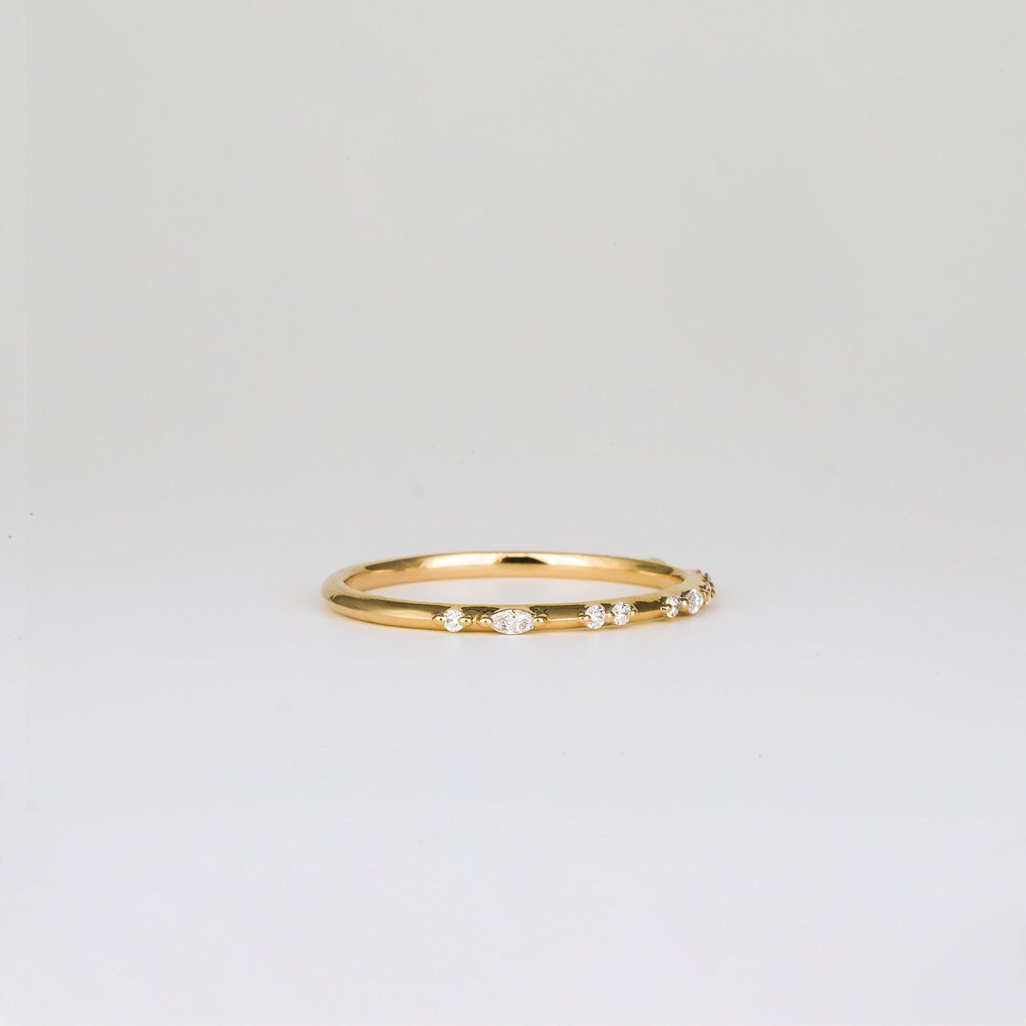 0.35 TCW Round Diamond Curved Pave DEF/VVS Lab Grown Wedding Band