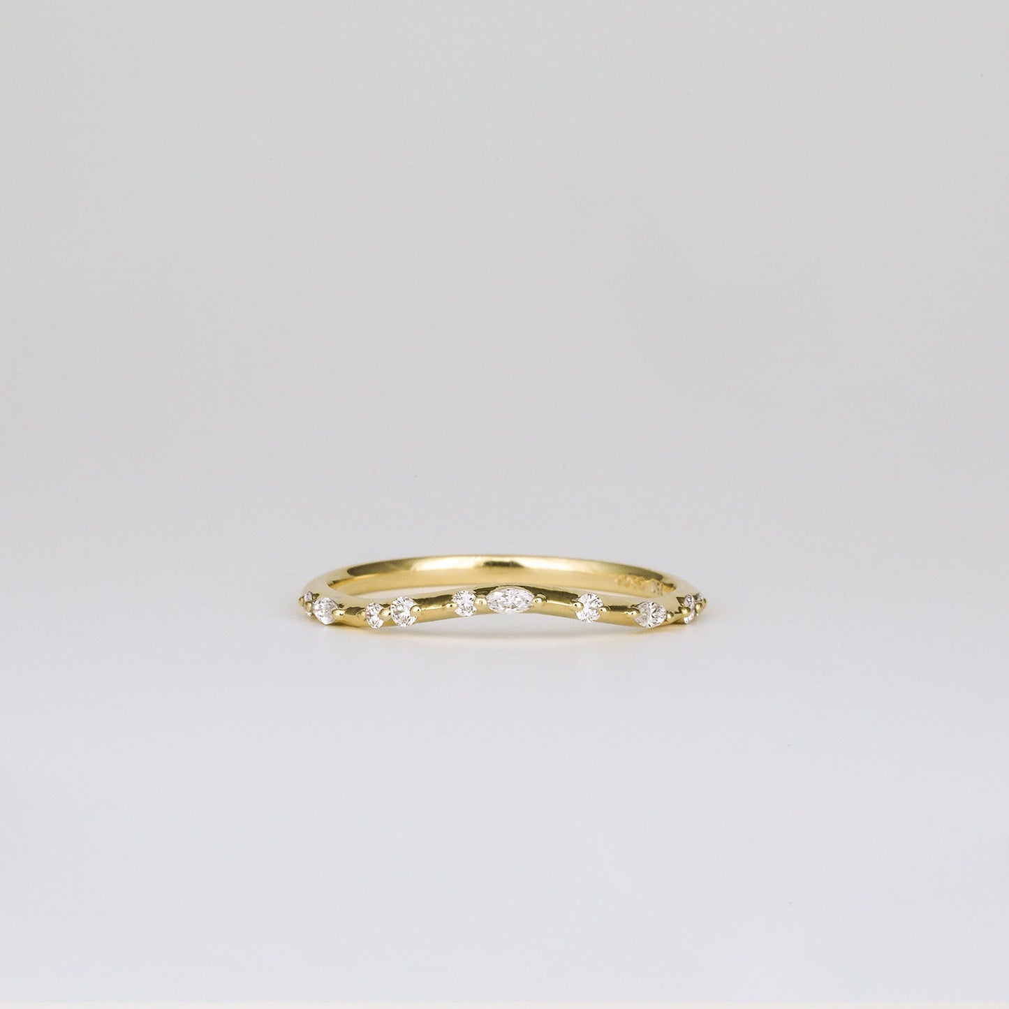 0.35 TCW Round Diamond Curved Pave DEF/VVS Lab Grown Wedding Band