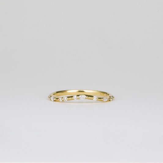 0.35 TCW Round Diamond Curved Pave DEF/VVS Lab Grown Wedding Band