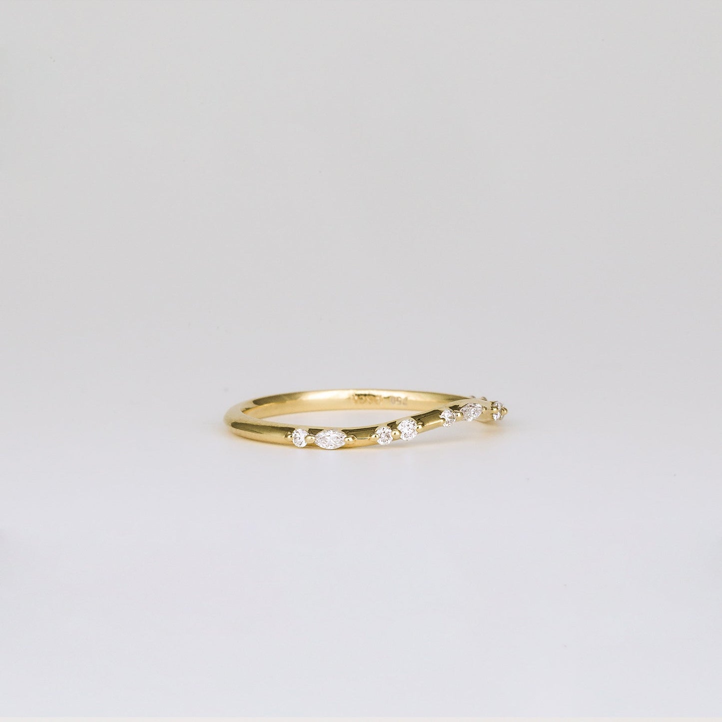 0.35 TCW Round Diamond Curved Pave DEF/VVS Lab Grown Wedding Band