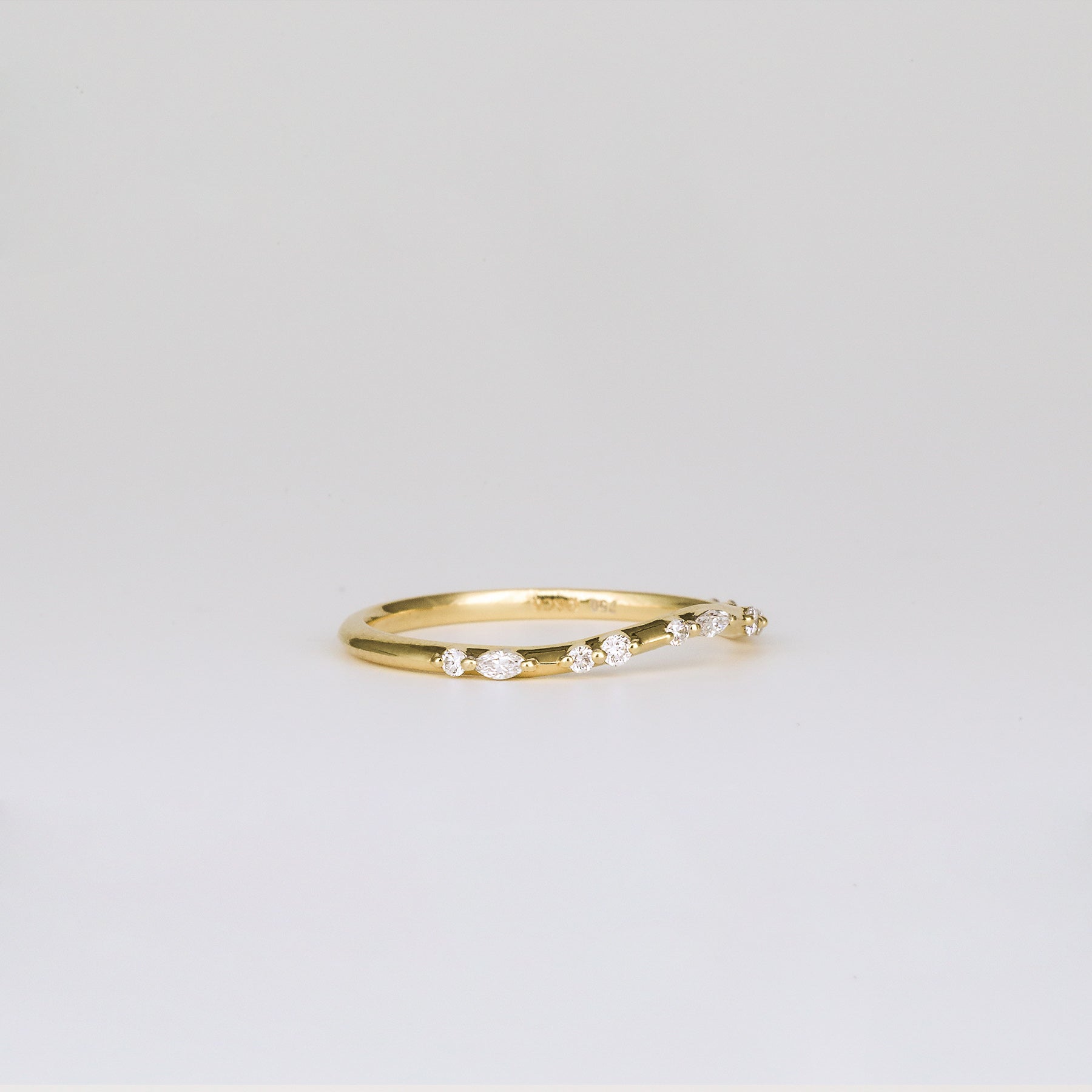 0.35 TCW Round Diamond Curved Pave DEF/VVS Lab Grown Wedding Band