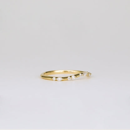 0.35 TCW Round Diamond Curved Pave DEF/VVS Lab Grown Wedding Band