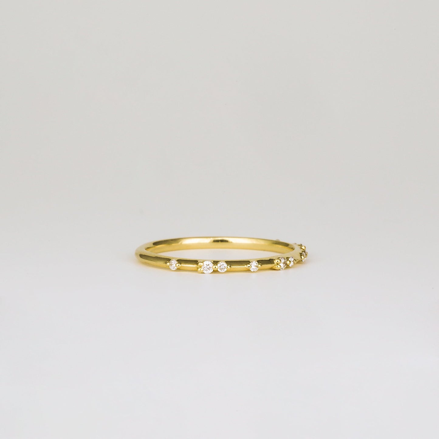 0.35 TCW Round Diamond Curved Pave DEF/VVS Lab Grown Wedding Band