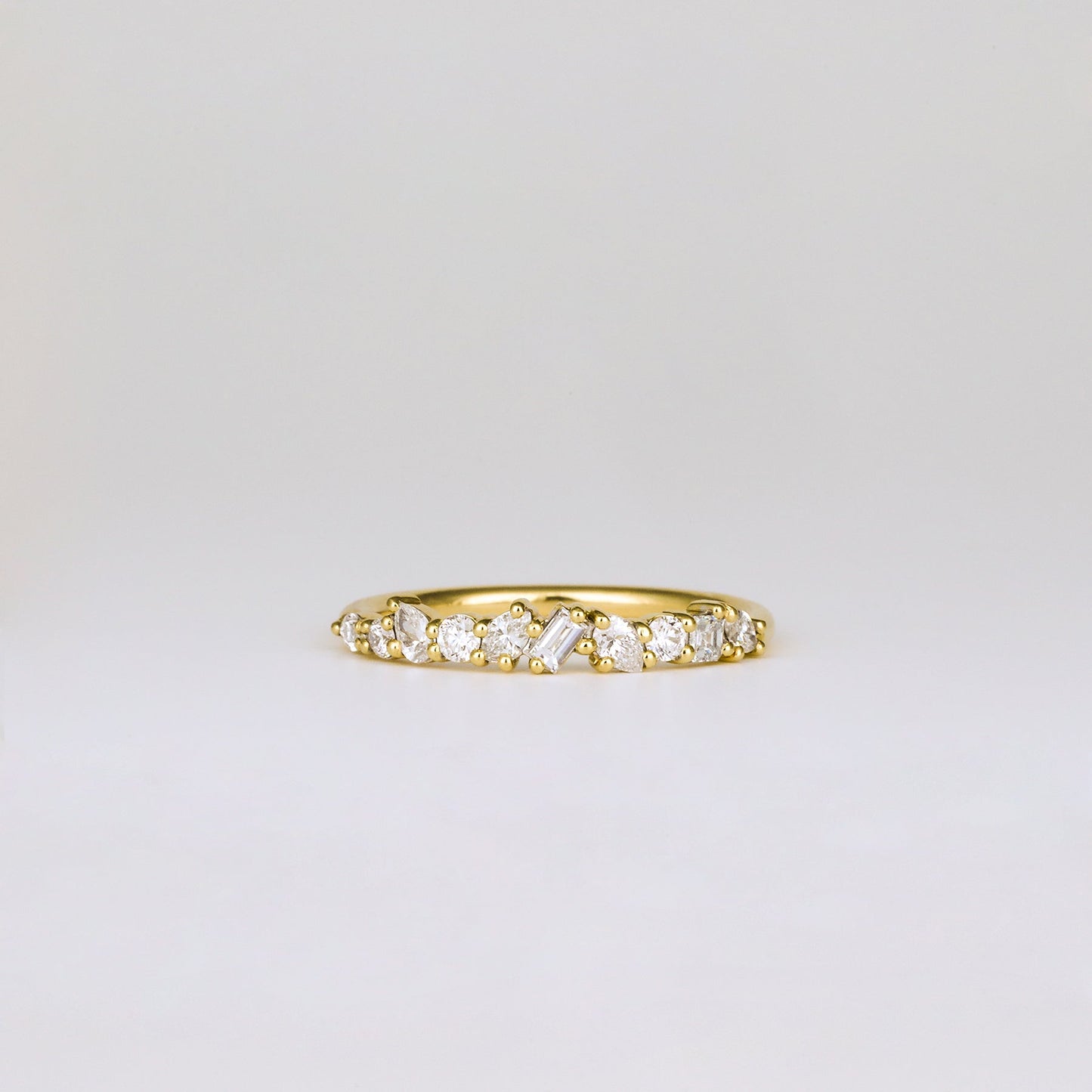 0.35 TCW Round Diamond Curved Pave DEF/VVS Lab Grown Wedding Band