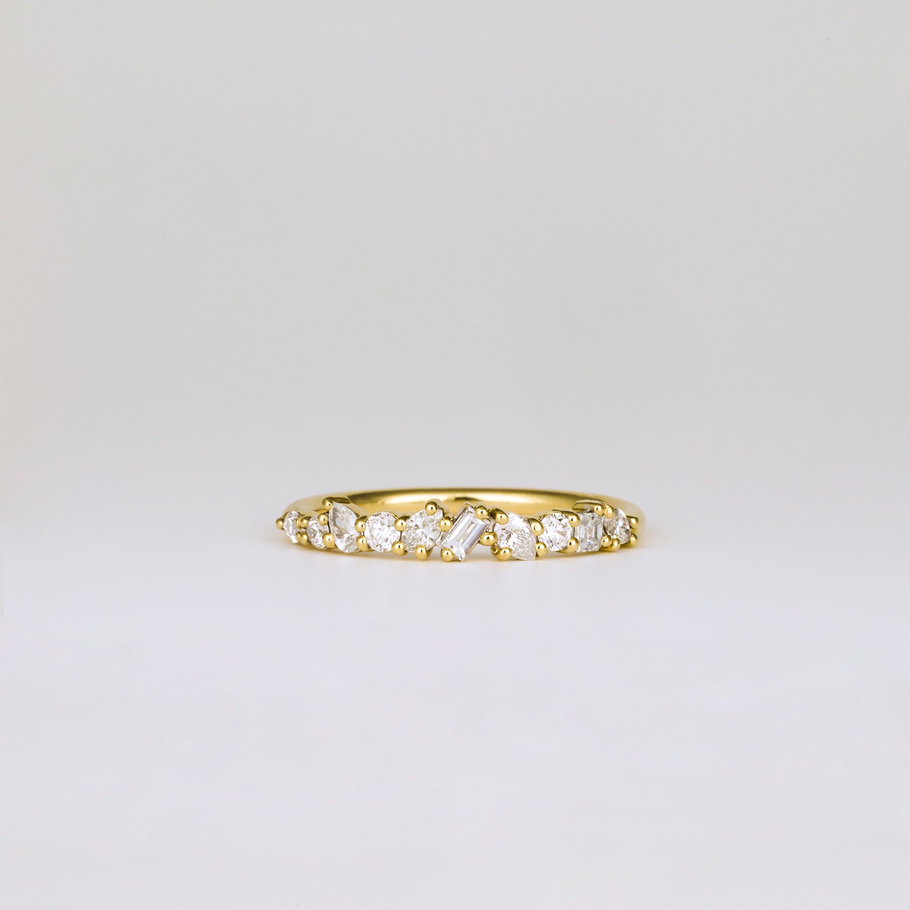 0.35 TCW Round Diamond Curved Pave DEF/VVS Lab Grown Wedding Band