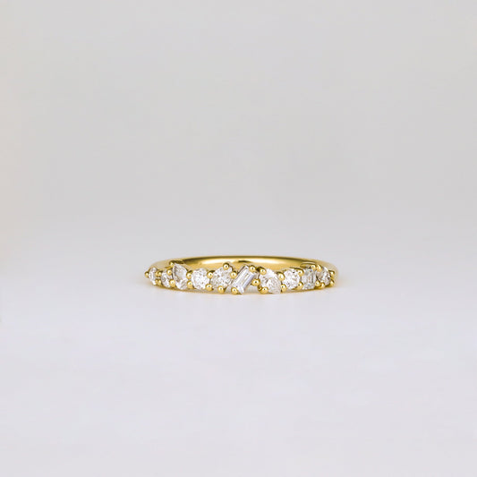 0.35 TCW Round Diamond Curved Pave DEF/VVS Lab Grown Wedding Band