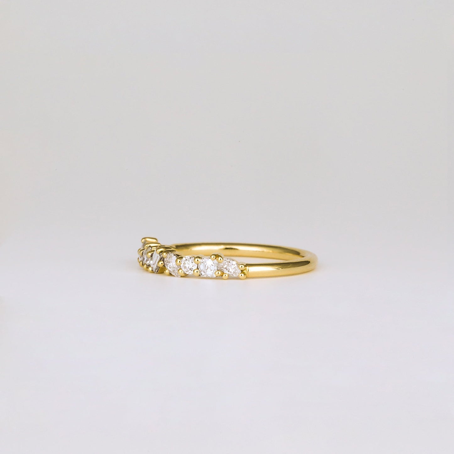 0.35 TCW Round Diamond Curved Pave DEF/VVS Lab Grown Wedding Band