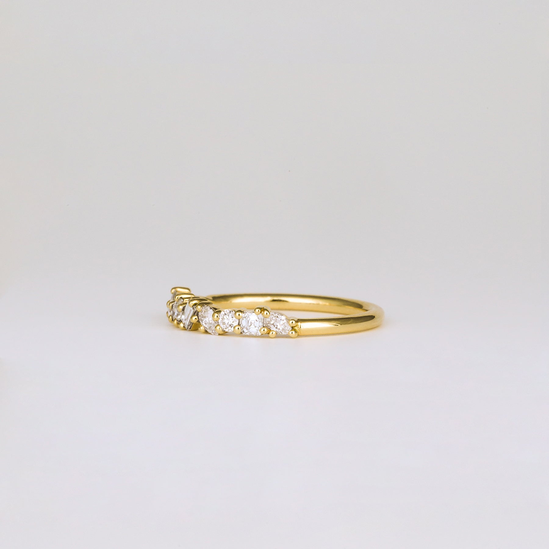 0.35 TCW Round Diamond Curved Pave DEF/VVS Lab Grown Wedding Band