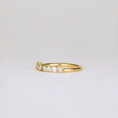 0.35 TCW Round Diamond Curved Pave DEF/VVS Lab Grown Wedding Band