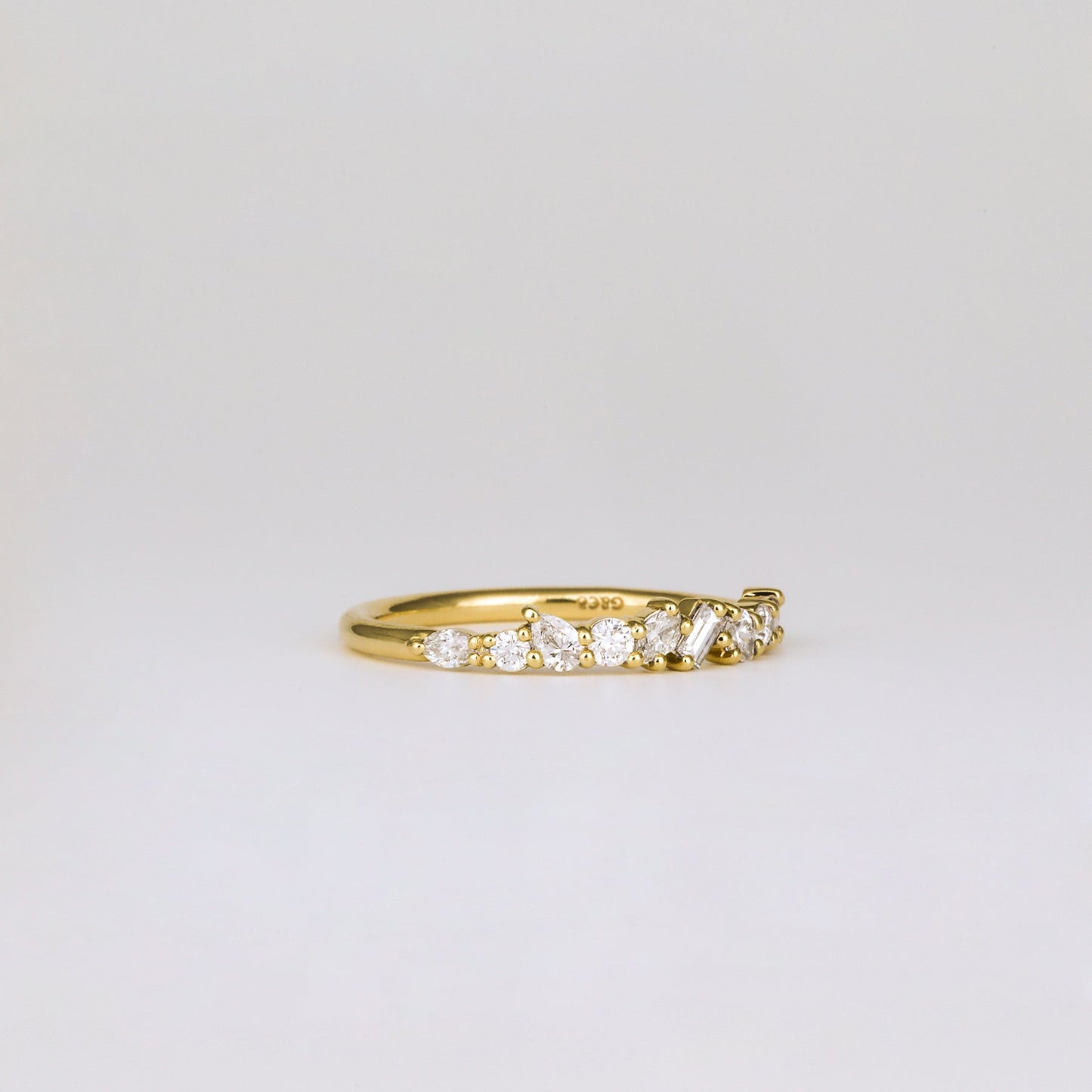 0.35 TCW Round Diamond Curved Pave DEF/VVS Lab Grown Wedding Band