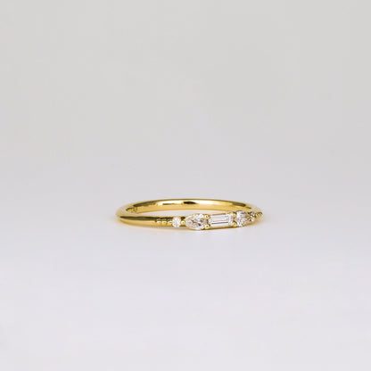 0.35 TCW Round Diamond Curved Pave DEF/VVS Lab Grown Wedding Band