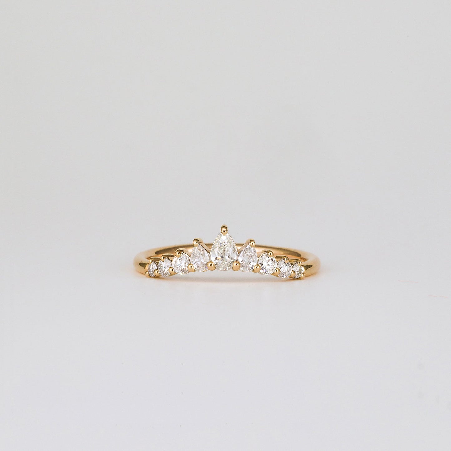 0.35 TCW Round Diamond Curved Pave DEF/VVS Lab Grown Wedding Band