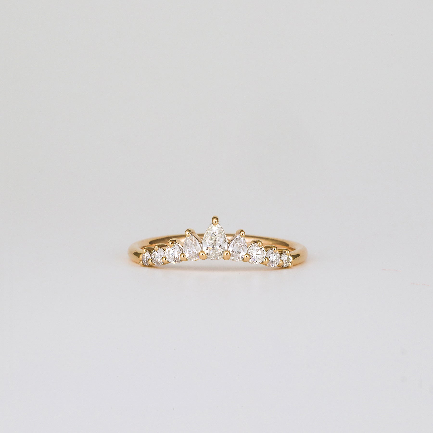 0.35 TCW Round Diamond Curved Pave DEF/VVS Lab Grown Wedding Band