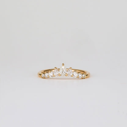 0.35 TCW Round Diamond Curved Pave DEF/VVS Lab Grown Wedding Band