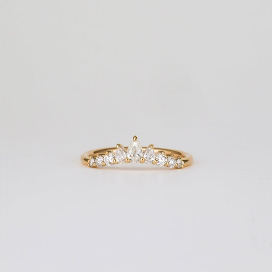 0.35 TCW Round Diamond Curved Pave DEF/VVS Lab Grown Wedding Band