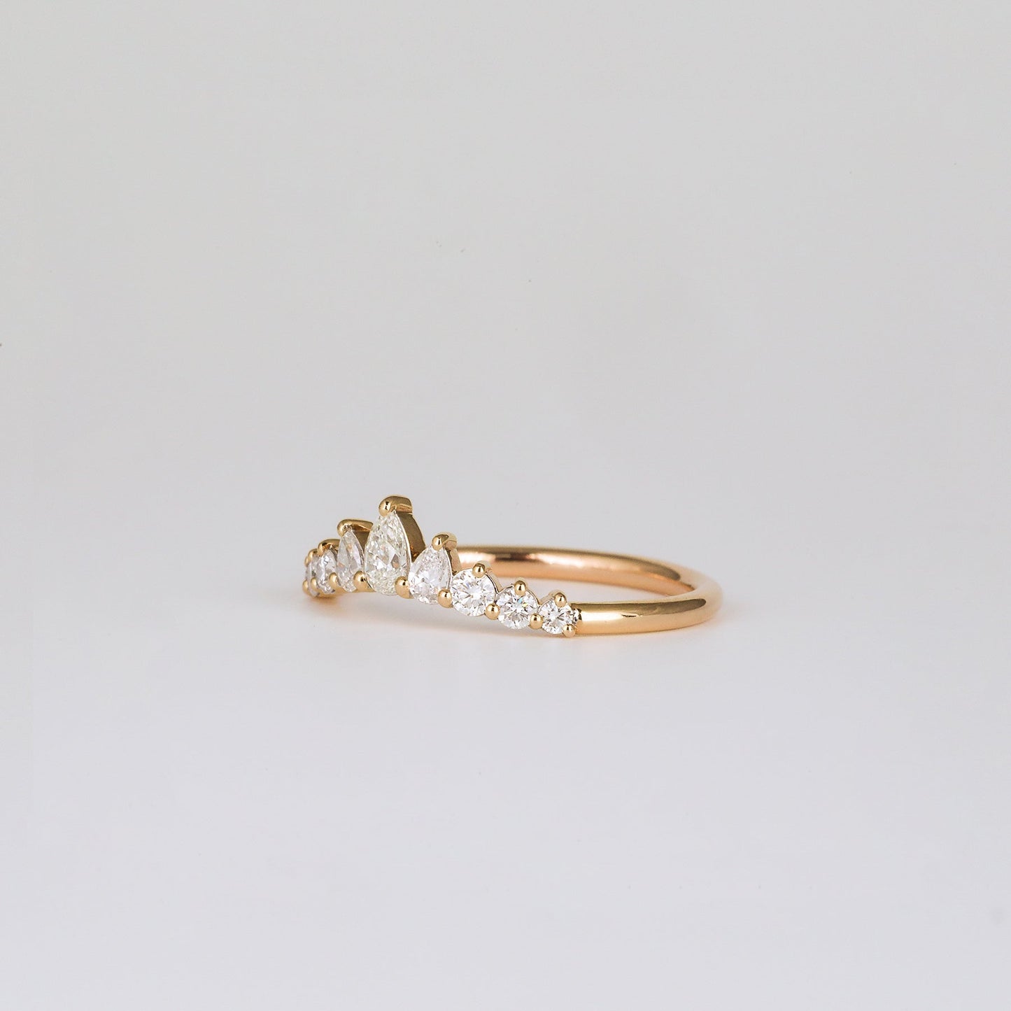0.35 TCW Round Diamond Curved Pave DEF/VVS Lab Grown Wedding Band