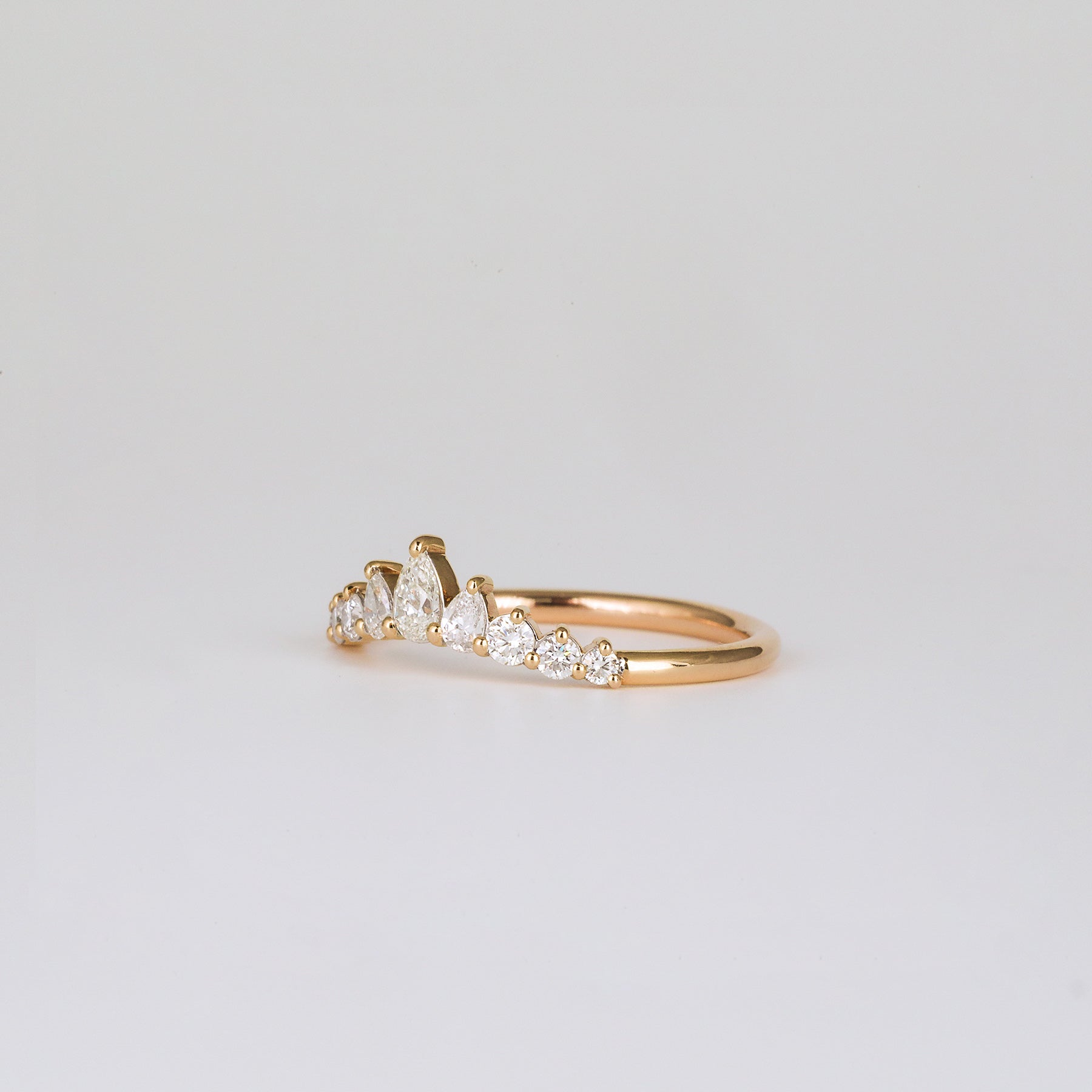 0.35 TCW Round Diamond Curved Pave DEF/VVS Lab Grown Wedding Band