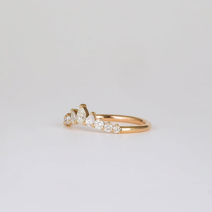 0.35 TCW Round Diamond Curved Pave DEF/VVS Lab Grown Wedding Band