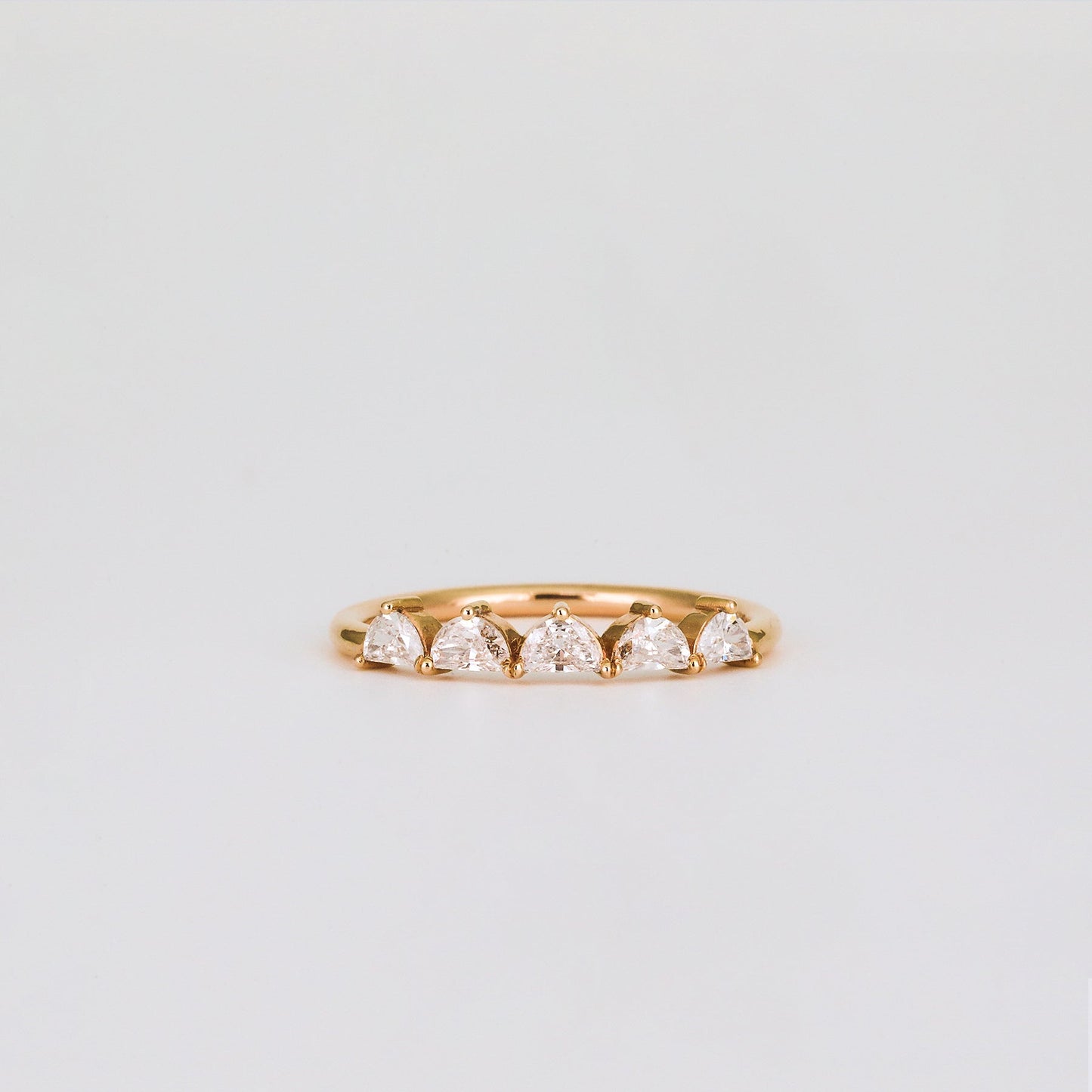 0.35 TCW Round Diamond Curved Pave DEF/VVS Lab Grown Wedding Band