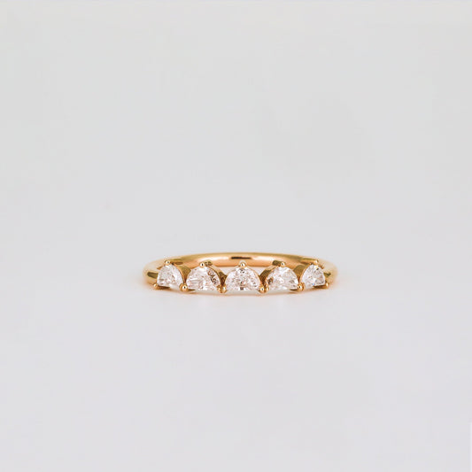 0.35 TCW Round Diamond Curved Pave DEF/VVS Lab Grown Wedding Band