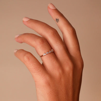 0.35 TCW Round Diamond Curved Pave DEF/VVS Lab Grown Wedding Band