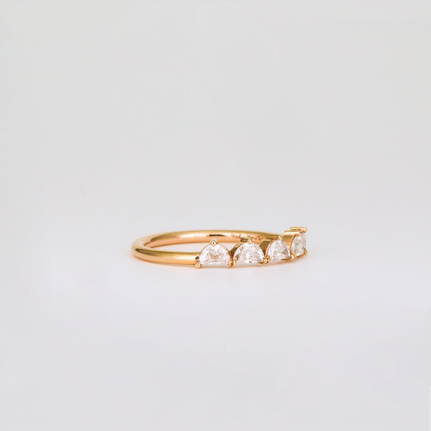 0.35 TCW Round Diamond Curved Pave DEF/VVS Lab Grown Wedding Band