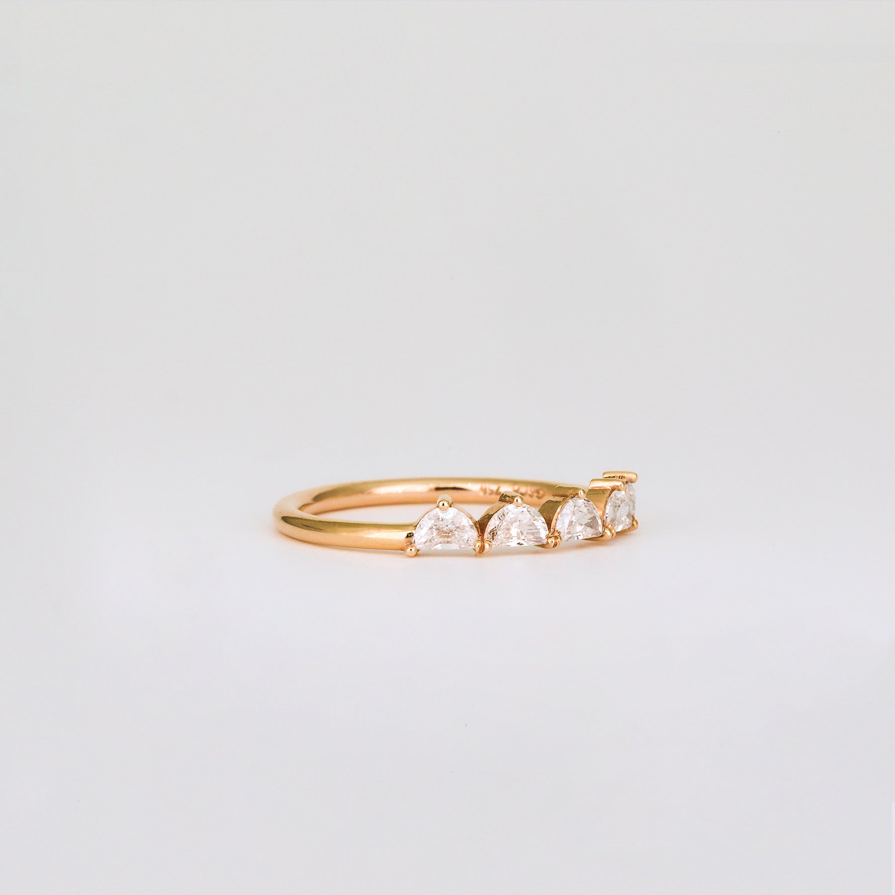 0.35 TCW Round Diamond Curved Pave DEF/VVS Lab Grown Wedding Band