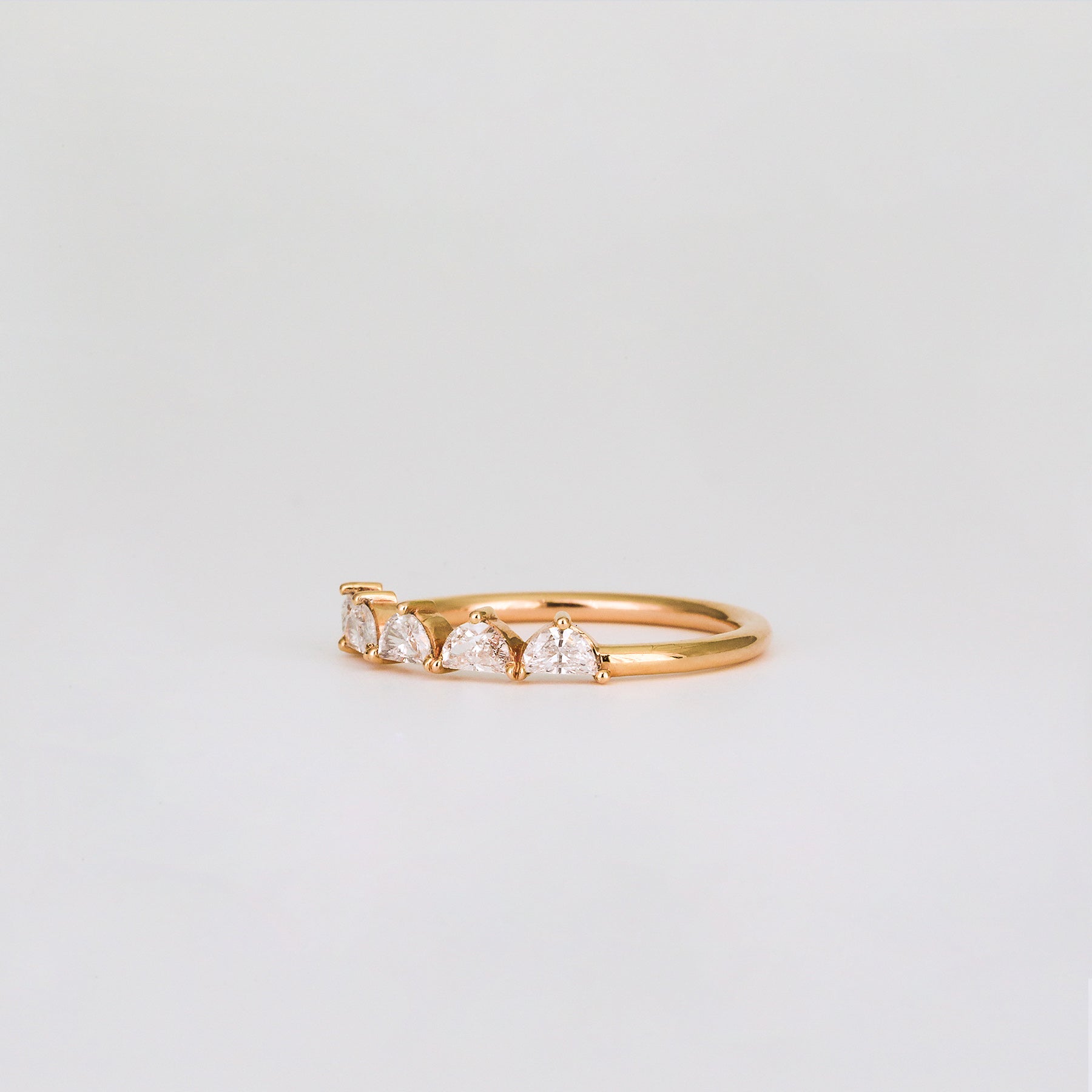 0.35 TCW Round Diamond Curved Pave DEF/VVS Lab Grown Wedding Band