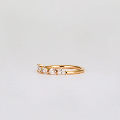 0.35 TCW Round Diamond Curved Pave DEF/VVS Lab Grown Wedding Band